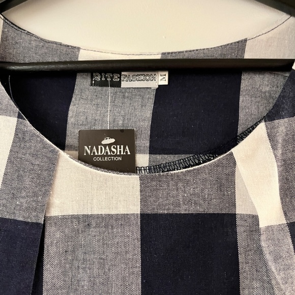 Qite Fashion - Black and White Checkered Dress - Picture 5 of 5